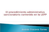 El procedimiento administrativo sancionatorio contenido en la LEFP Andrés Troconis Torres.