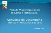 Octubre de 2008 Universidad de Chile. Contenido Convenio de Desempeño Proyectos: Reorganización Organismos Centrales (ROC) Sistemas Información para la.