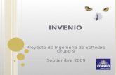 INVENIO Proyecto de Ingeniería de Software Grupo 9 Septiembre 2009.