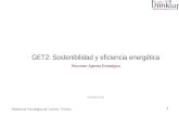 Plataforma Tecnológica de Turismo- Thinktur 0 GET2: Sostenibilidad y eficiencia energética Resumen Agenda Estratégica Diciembre 2011.