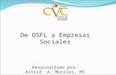 De OSFL a Empresas Sociales Desarrollado por: Astrid A. Morales, MS Consultora en Desarrollo Organizacional.