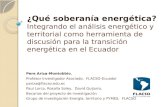 ¿Qué soberanía energética? ¿Qué soberanía energética? Integrando el análisis energético y territorial como herramienta de discusión para la transición.