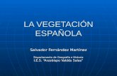 LA VEGETACIÓN ESPAÑOLA Salvador Fernández Martínez Departamento de Geografía e Historia I.E.S. “Arzobispo Valdés Salas”