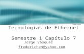 Tecnologías de Ethernet Semestre 1 Capítulo 7 Jorge Vásquez frederichen@yahoo.com.