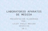 LABORATORIO APARATOS DE MEDIDA PRESENTACION ELABORADA POR: LEIDY PAOLA MEDINA APARICIO 10-1.