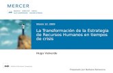La Transformación de la Estrategia de Recursos Humanos en tiempos de crisis Marzo 12, 2009 Preparado por Barbara Benesova Hugo Valverde.