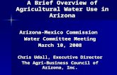 A Brief Overview of Agricultural Water Use in Arizona Arizona-Mexico Commission Water Committee Meeting March 10, 2008 Chris Udall, Executive Director.
