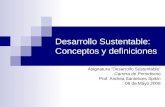Desarrollo Sustentable: Conceptos y definiciones Asignatura “Desarrollo Sustentable” Carrera de Periodismo Prof. Andrea Santelices Spikin 06 de Mayo 2008.