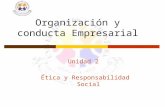 Organización y conducta Empresarial Unidad 2 Ética y Responsabilidad Social.