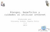 Riesgos, beneficios y cuidados al utilizar internet Elaborado por: Giovanny Andrés Zapata Ortiz 7-3 2013.