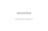 ARGENTINA Generación Solar FV. Marco Legal y Regulatorio.