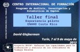 CENTRO INTERNACIONAL DE FORMACIÓN Programa de Análisis, Investigación y Estadísticas de Empleo Taller final Experiencia piloto ENAHO Costa Rica David Glejberman.