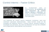 Control Interno – Factor Crítico Es fundamental para la Administración, la existencia de una estructura de control interno idónea y eficiente; así como,