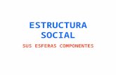 ESTRUCTURA SOCIAL SUS ESFERAS COMPONENTES. Estructura social es una población con una organización y una tecnología, que vive y se desarrolla en un medio.