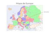 Mapa de Europa Alemania. Información sobre Alemania país en el centro de Europa tiene 82 milliones de habitantes (Argentina: 40,5 millones de habitantes)