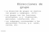 DONIBANE. Direcciones de grupo La dirección de grupos se realiza con grupos y subgrupos. (G/S). Los grupos son las funciones principales, p.e. iluminación,