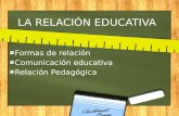 LA RELACIÓN EDUCATIVA Formas de relación Comunicación educativa Relación Pedagógica.