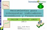UNIVERSIDAD TECNOLÓGICA ECOTEC. ISO 9001:2008 Herramientas para interpretar indicadores económicos y financieros TALLER ECOTEC JUNIO 2013 Econ. Guido Macas.