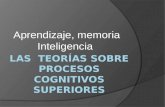 Aprendizaje, memoria Inteligencia. Teorías: herramientas de los discursos psicológicos  Son las teorías las que operacionalizan las formas en las que.