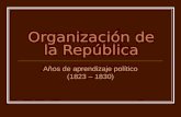 Organización de la República Años de aprendizaje político (1823 – 1830)