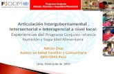 Programa Conjunto Infancia, Nutrición y Seguridad Alimentaria Articulación Intergubernamental, Intersectorial e Interagencial a nivel local: Experiencias.