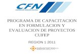 PROGRAMA DE CAPACITACION EN FORMULACION Y EVALUACION DE PROYECTOS CUFEP REGION 1 2011.