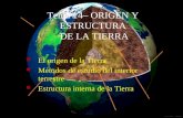 Tema 14– ORIGEN Y ESTRUCTURA DE LA TIERRA El origen de la Tierra Métodos de estudio del interior terrestre Estructura interna de la Tierra.