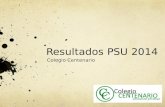 Resultados PSU 2014 Colegio Centenario. Cuadro general de resultados 2012-2014.