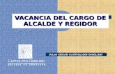 VACANCIA DEL CARGO DE ALCALDE Y REGIDOR JULIO CESAR CASTIGLIONI GHIGLINO.
