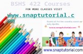 BSHS 422 Course Tutorial / Snaptutorial