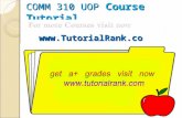 COMM 310 UOP Course Tutorial/TutorialRank