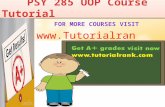 PSY 285 UOP Course Tutorial/Tutorialrank