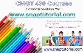 CMGT 430 Course Tutorial/SnapTutorial