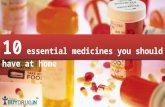 10 essential medicines you should have at home