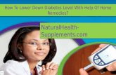 How To Lower Down Diabetes Level With Help Of Home Remedies?