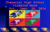 Chaparral High School Firebird Word Fri., Sept. 26, 2014
