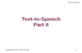 Text-to-Speech Part II