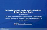 Searching for Relevant Studies  Interactive Quiz