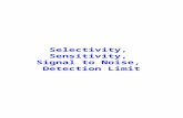 Selectivity,  Sensitivity,  Signal to Noise,  Detection Limit