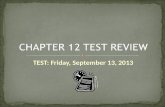 CHAPTER 12 TEST REVIEW