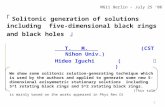 「 Solitonic generation of solutions including  five-dimensional black rings and black holes  」