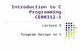 Introduction to C Programming CE00312-1