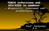 TORCH infections and  HIV/AIDS in newborn  -  d iagnostic, treatment and prophylaxis.