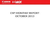 CSP MONTHLY REPORT OCTOBER 2013