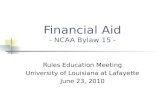 Financial Aid - NCAA Bylaw 15 -