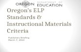 Oregon’s ELP Standards & Instructional Materials Criteria