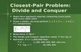 Closest-Pair Problem:  Divide and Conquer