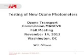Testing of New Ozone Photometers