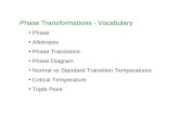 Phase Transformations - Vocabulary  Phase  Allotropes  Phase Transitions  Phase Diagram