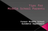 Tips for  Middle School Parents